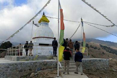 भोजपुरको पाँचधारेमा बौद्धस्तूप निर्माण